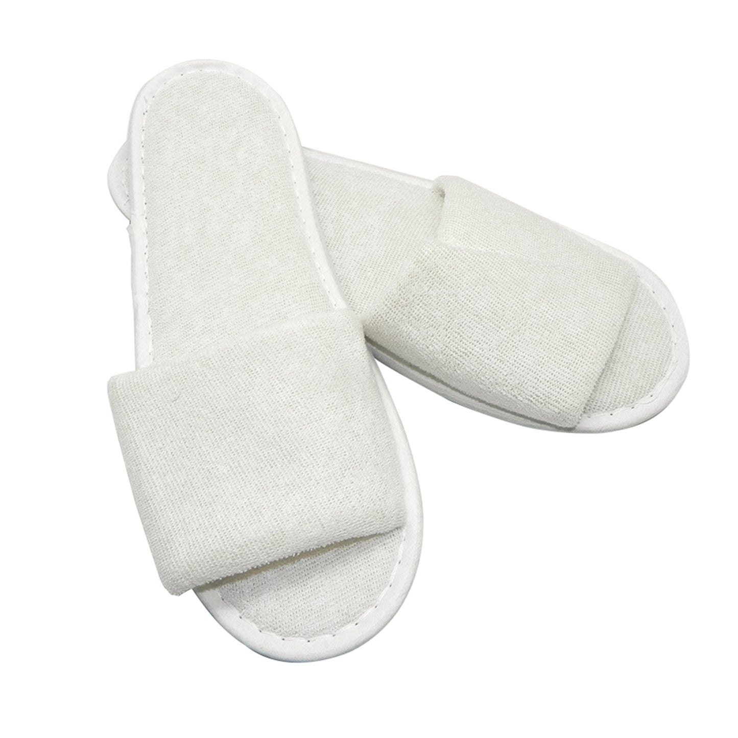 Slippers - White-Terry Towel - Open Toe