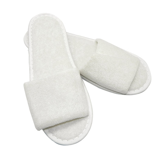 Slippers - White-Terry Towel - Open Toe